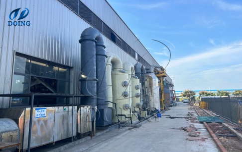 What is the gas treatment/recovery system you have for pyrolysis machine?