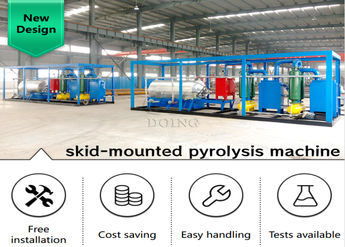 DOING skid-mounted waste to fuel pyrolysis machin