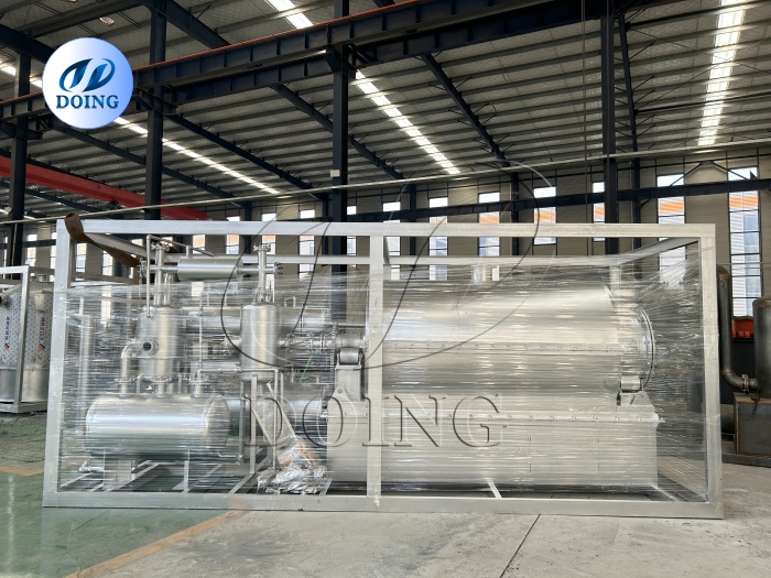 frame waste to oil to pyrolysis machine for experiments