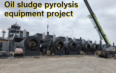 DOING stainless steel oil sludge pyrolysis machine installed in China