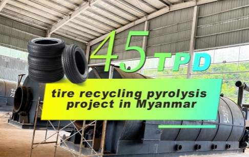 DOING© Waste Tire to Fuel and Carbon Black Pyrolysis Machines in Myanmar Display Video