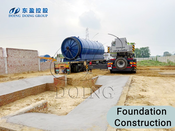 Pyrolysis plant foundation construction DOING pyrolysis plant