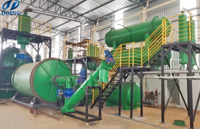 Semi-continuous tire pyrolysis equipment