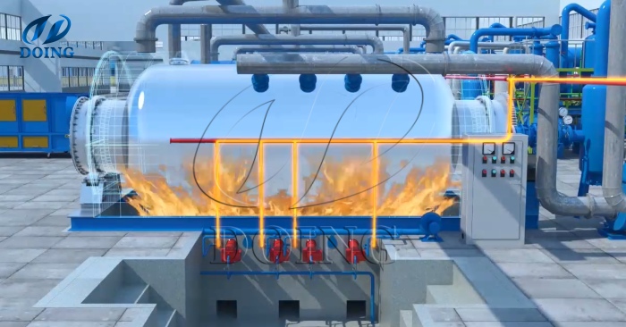 Heating of sludge pyrolysis reactor
