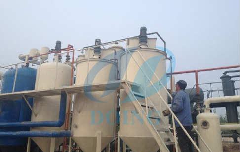 DOING waste oil refining machine running successfully in Lebanon