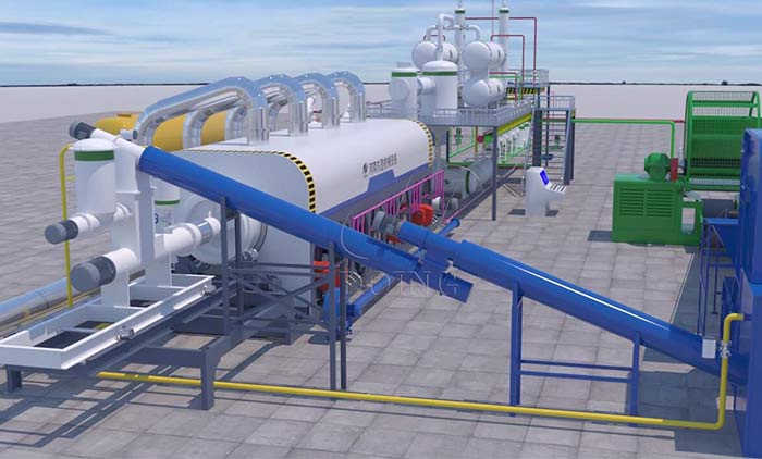 continuous waste tire pyrolysis plant